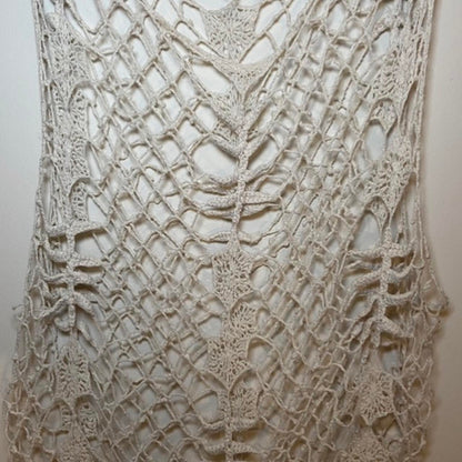 Yohji Yamamoto soie silk mesh lace net knit tank top