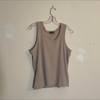 Yohji Yamamoto Pour Homme beige ribbed cotton tank top