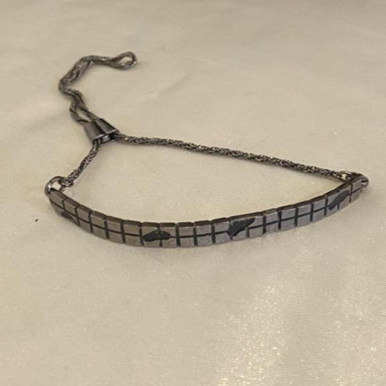 Beauty:Beast silver metal band bracelet