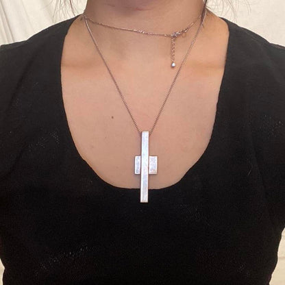 Gucci silver cross pendant necklace