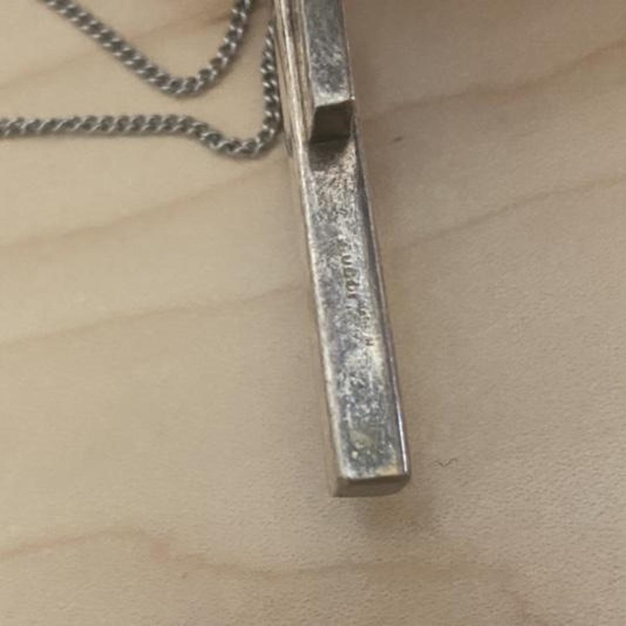 Gucci silver cross pendant necklace