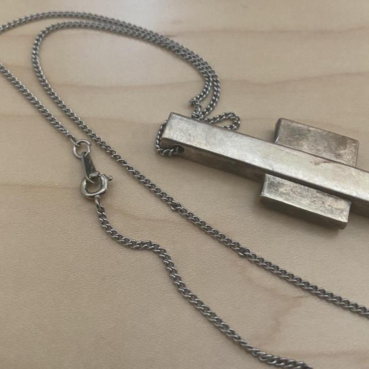 Gucci silver cross pendant necklace