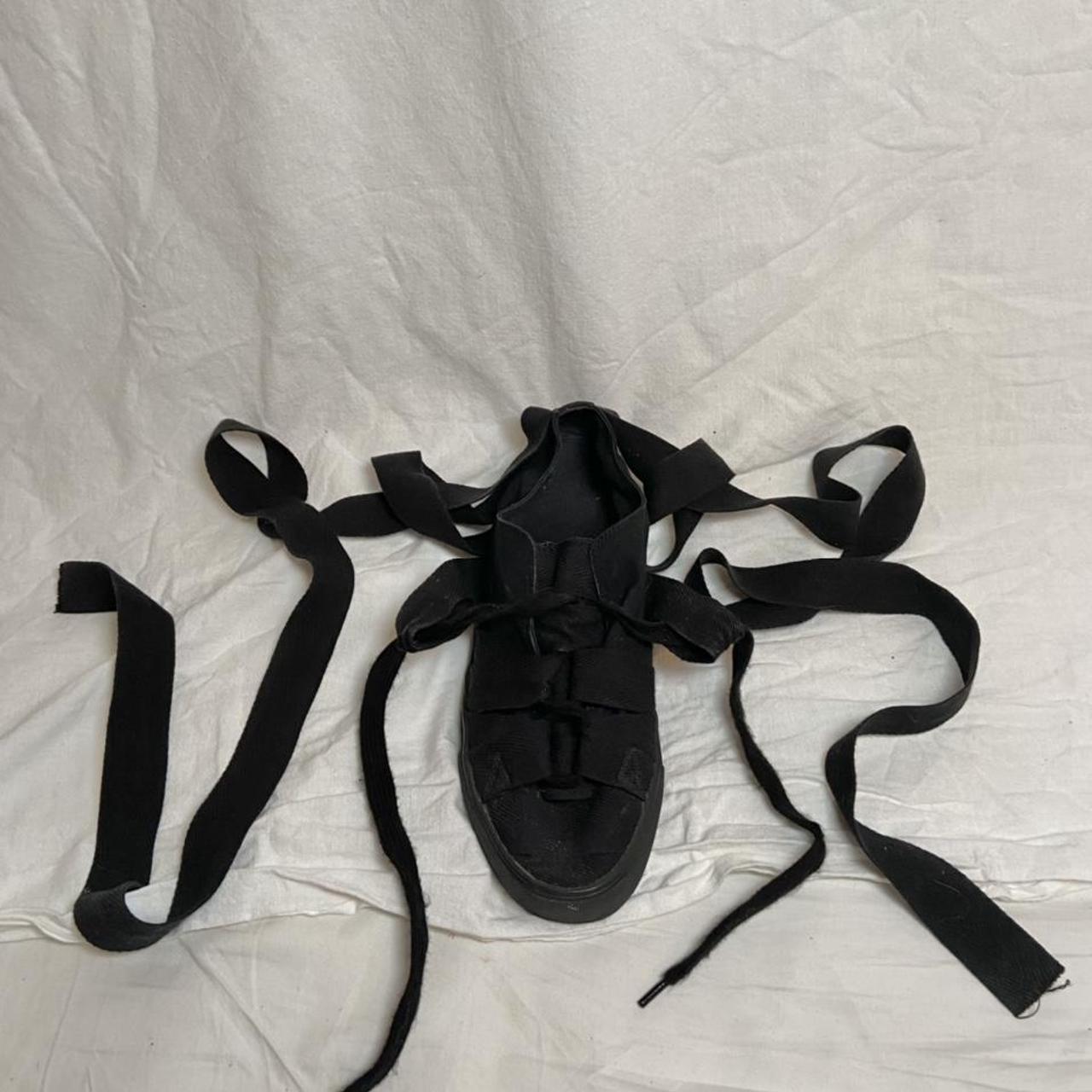 Yohji Yamamoto SS2017 black lace up bandage wrapping tennis shoe sneakers