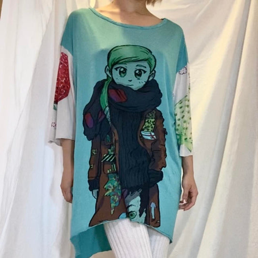 Yohji Yamamoto character print oversized t-shirt