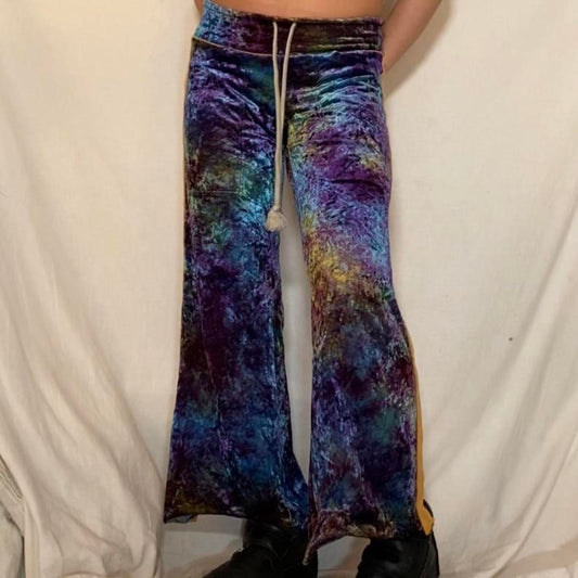 Le Grand Bleu LGB crushed velvet flare sweatpants