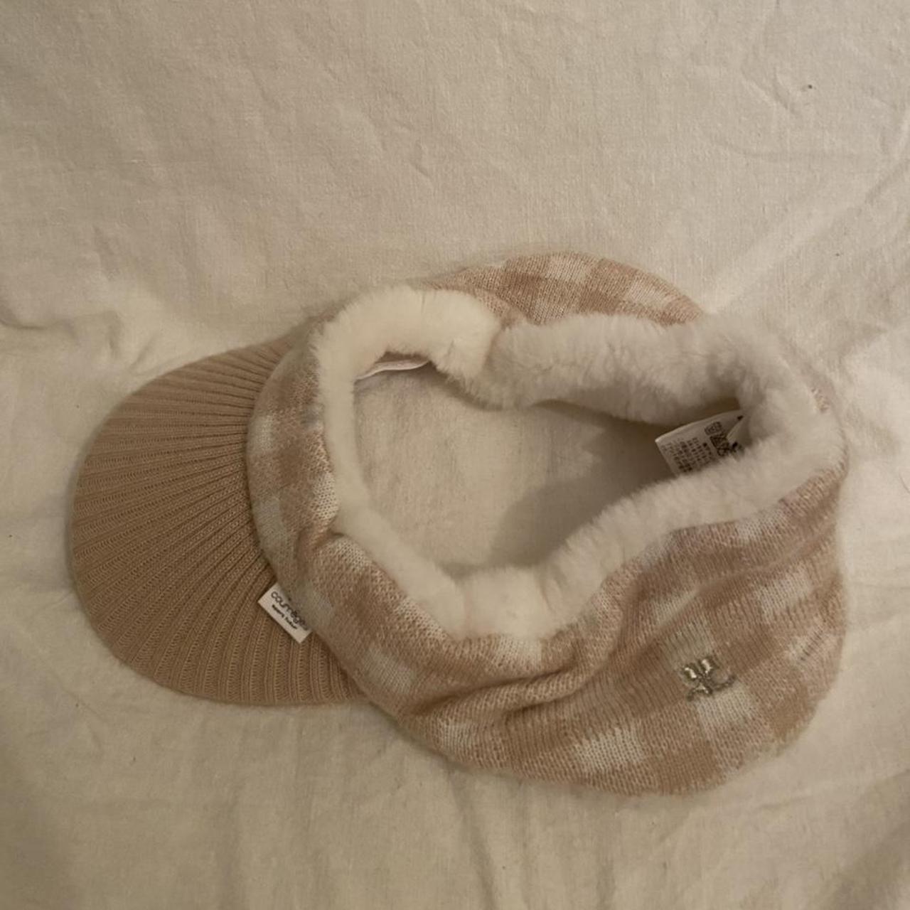 Courreges fleece inner earmuff visor cap