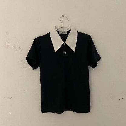 Comme des Garcons AD2001 Robe de Chambre black contrast collar shirt