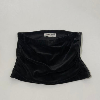 Sonia Rykiel plush velour zipper side tube top