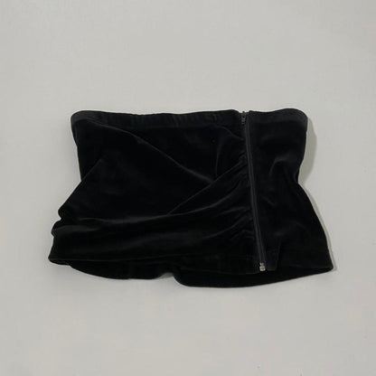 Sonia Rykiel plush velour zipper side tube top