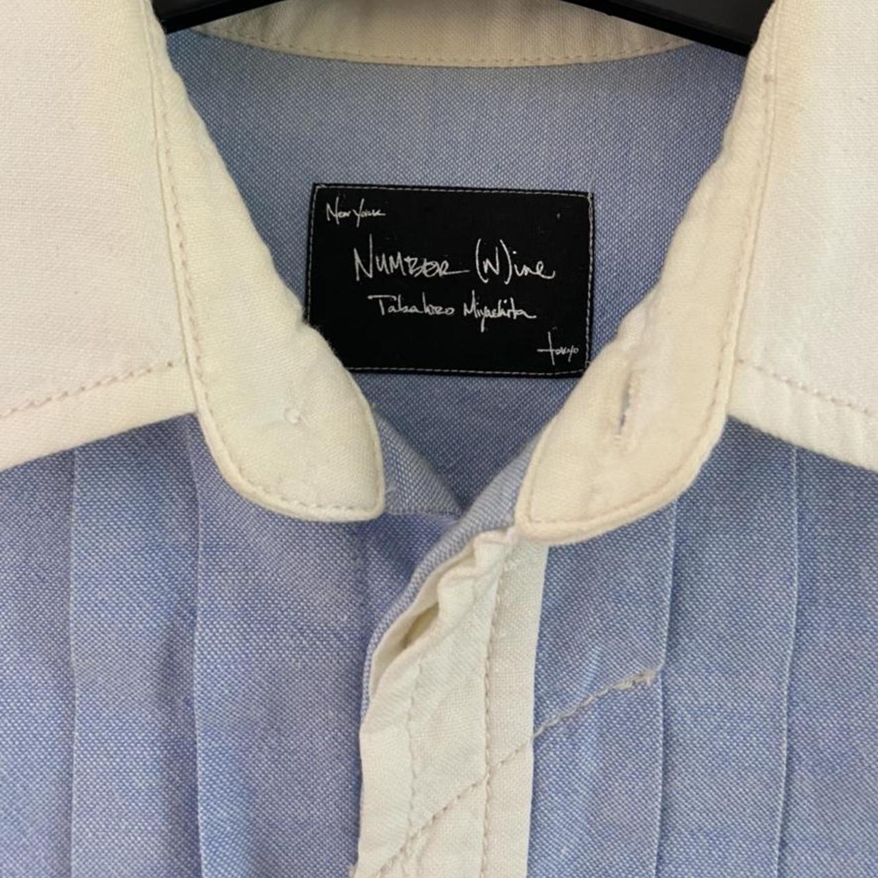 Number (N)ine cotton button-up cleric shirt with pleated front panel detail