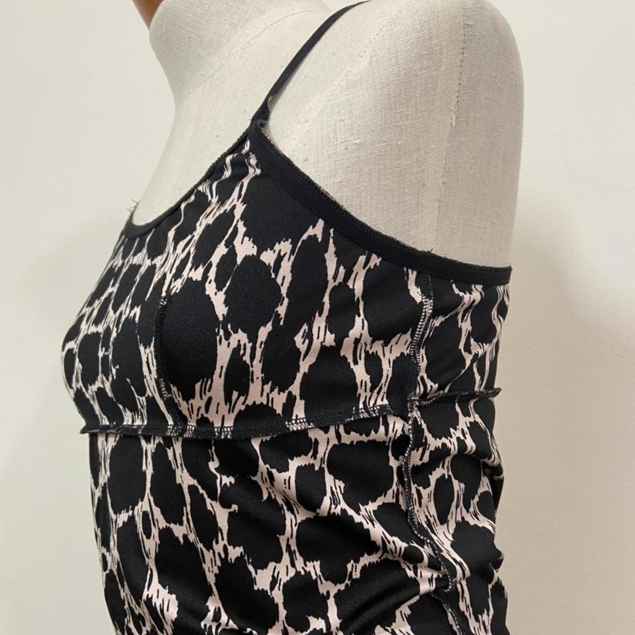 Undercover light pink and black animal print stretch cami tank top