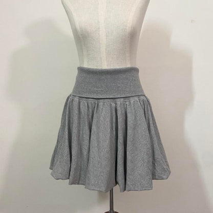 Hussein Chalayan jersey knit grey foldover skirt