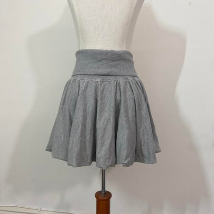 Hussein Chalayan jersey knit grey foldover skirt