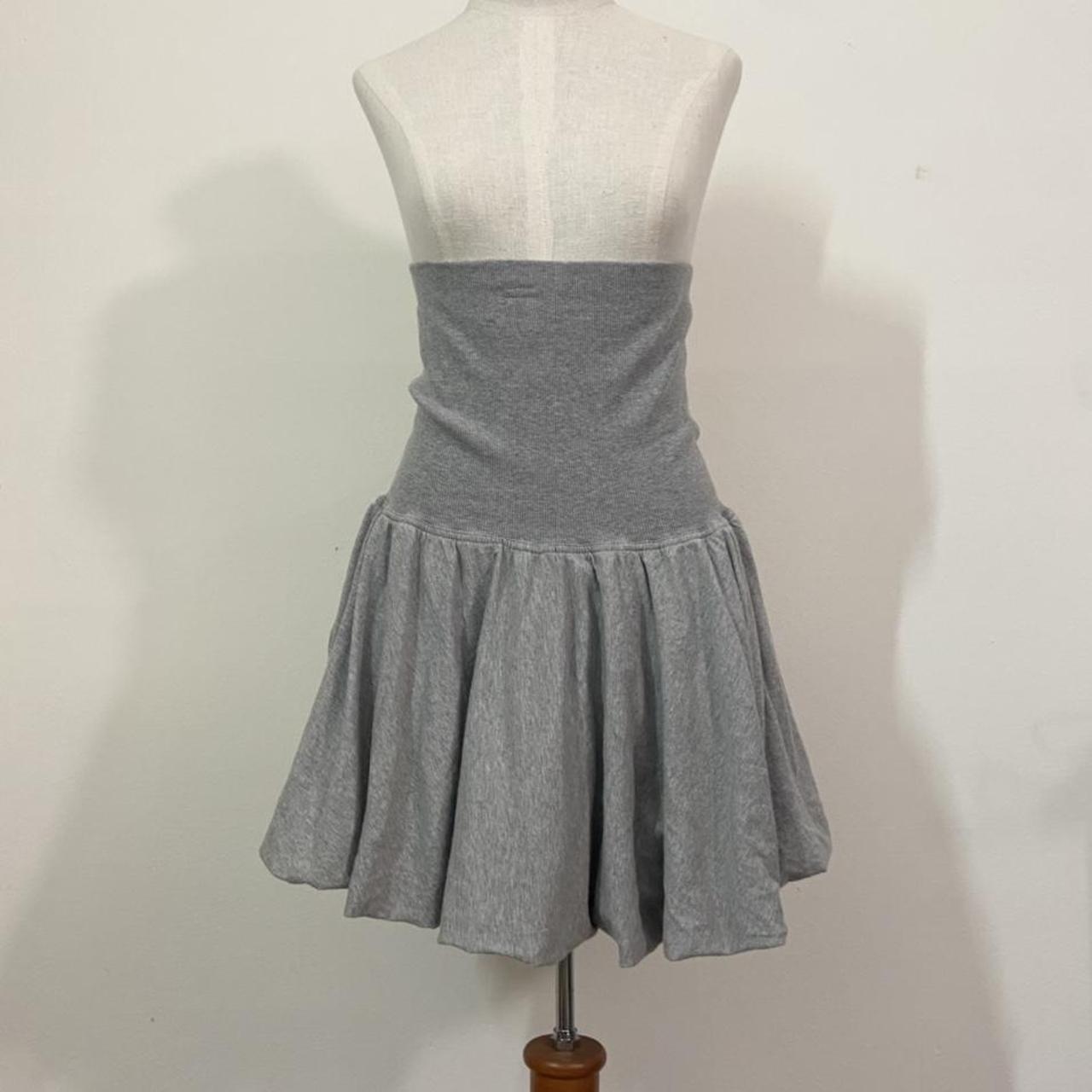 Hussein Chalayan jersey knit grey foldover skirt