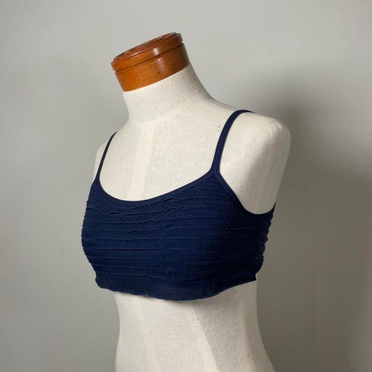 Tsumori Chisato frill stretch navy blue bra top