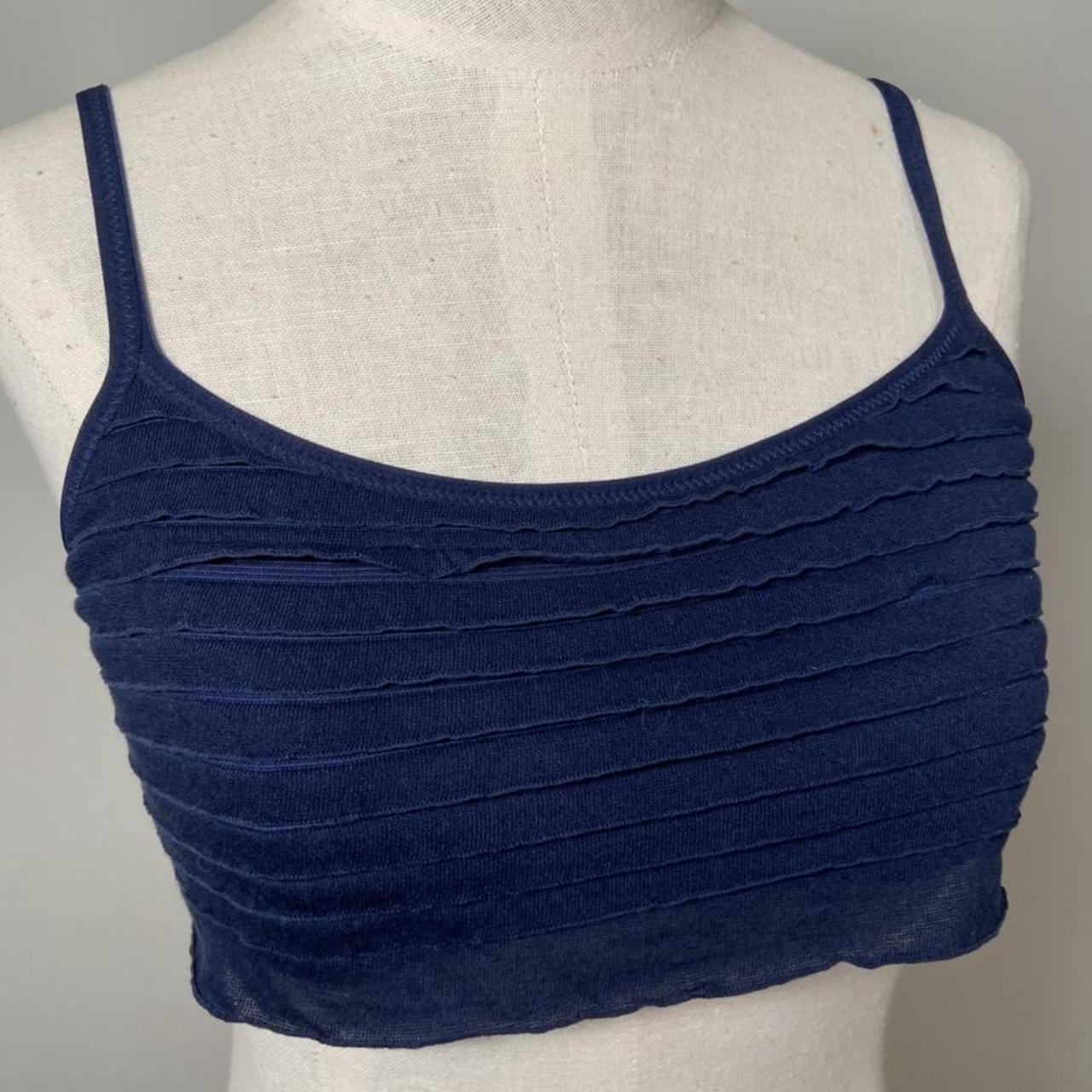 Tsumori Chisato frill stretch navy blue bra top