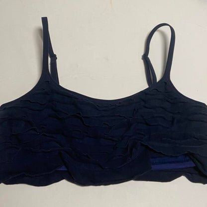 Tsumori Chisato frill stretch navy blue bra top