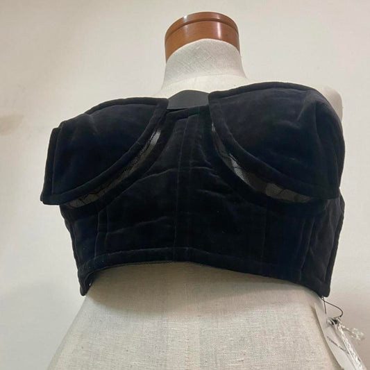 Comme des Garcons AD2001 velvet panel bustier top