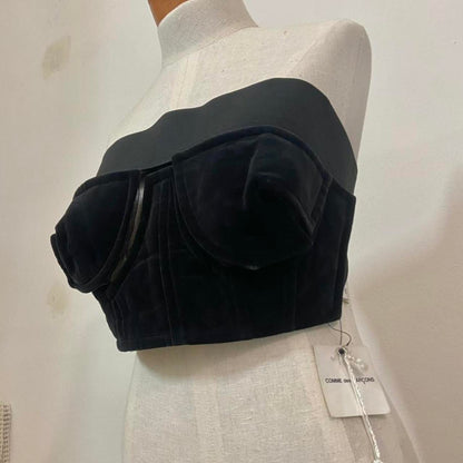 Comme des Garcons AD2001 velvet panel bustier top