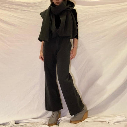 Yohji Yamamoto scarf attachment pants with drawstring waist