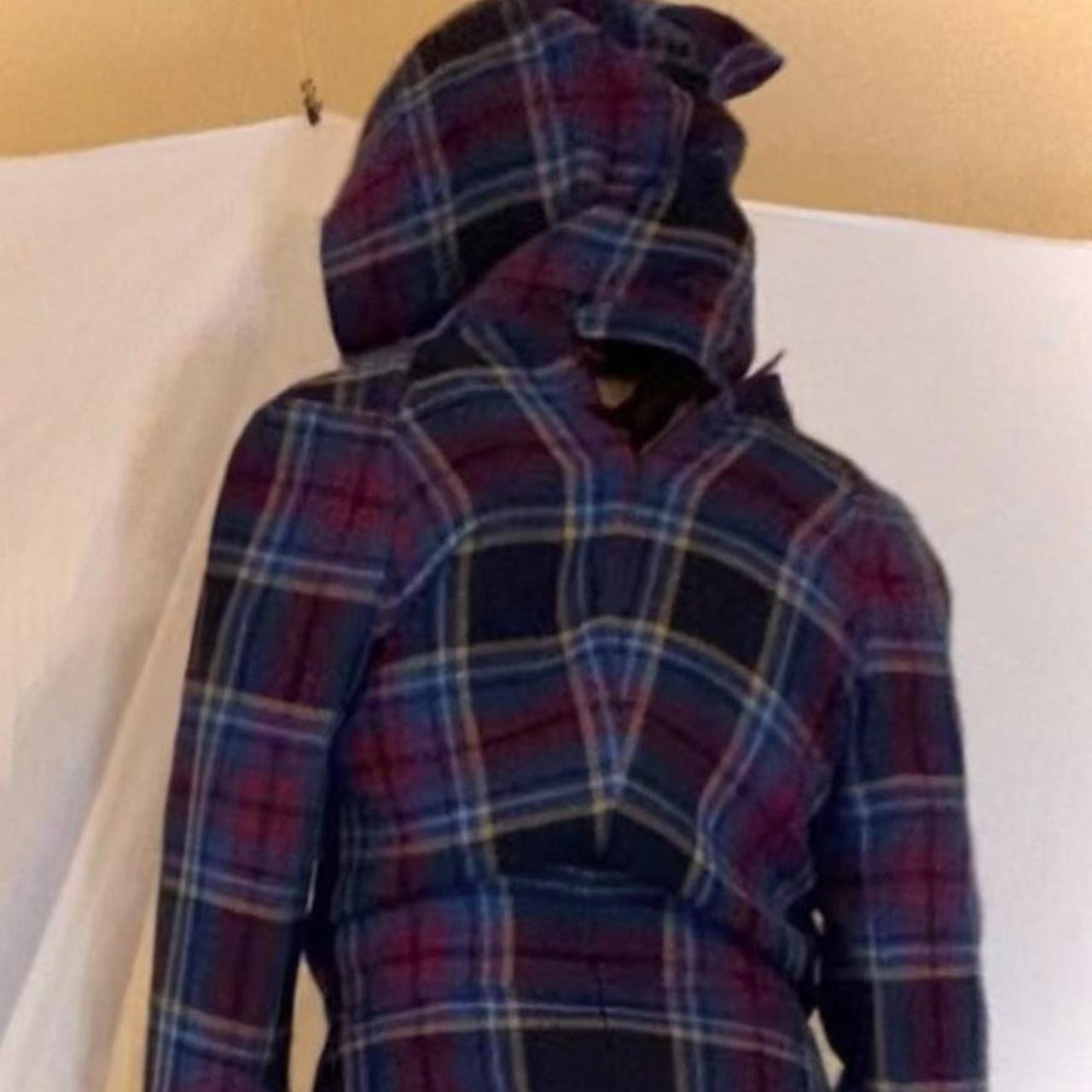 Vivienne Westwood Red Label blue tartan hooded button up flannel dress