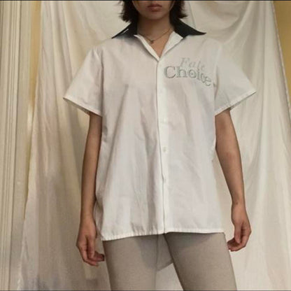 Milkboy wings graphic "Fate Choice" coattail button up blouse