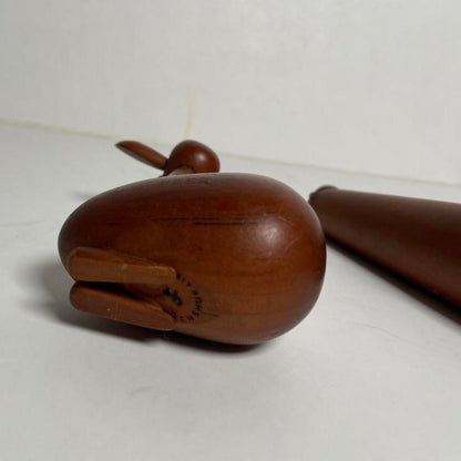 Senshukai Royal Pet 1960s wooden sea-lion and goat animal figurines