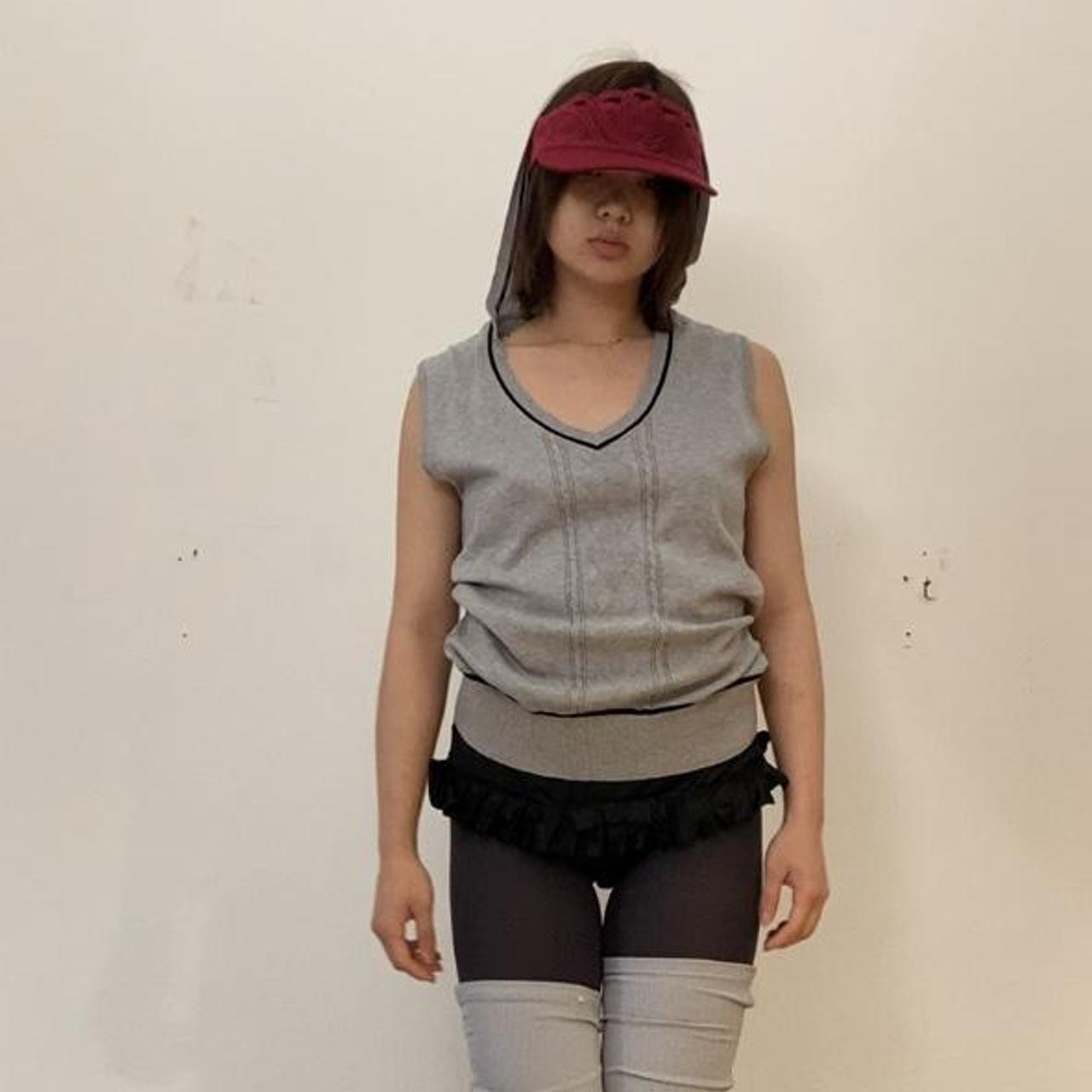 Katherine Hamnett hoodie vest with argyle knit detail