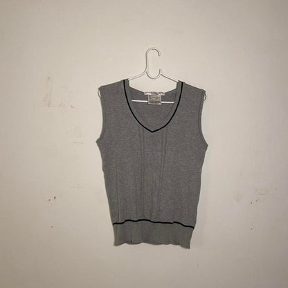 Katherine Hamnett hoodie vest with argyle knit detail