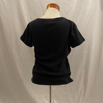 Katherine Hamnett “Victim” black ribbed tee shirt