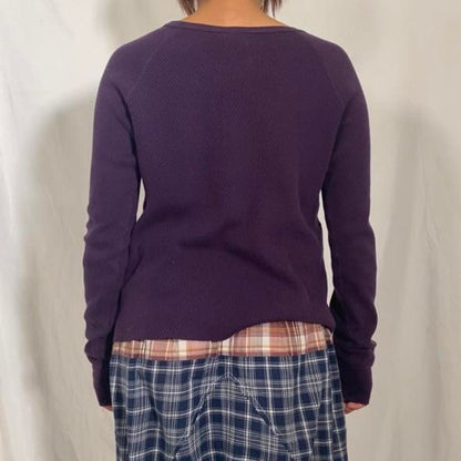 Number (N)ine Takahiro Miyashita dark purple cotton thermal long sleeve