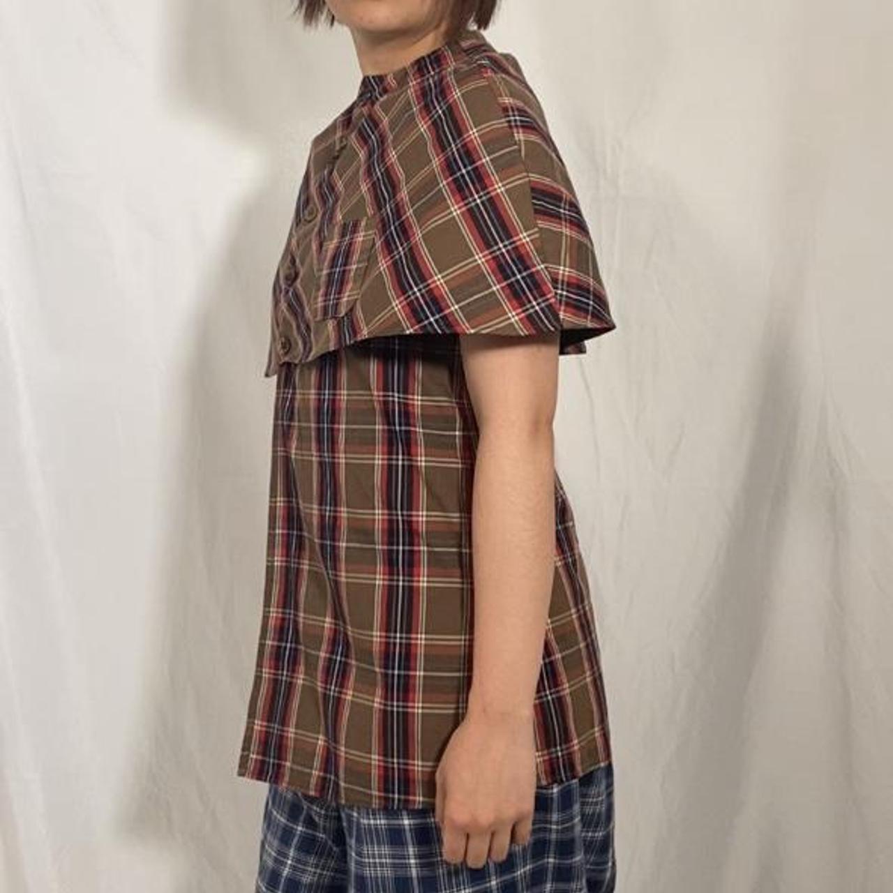 Kapital tartan caped cotton blouse