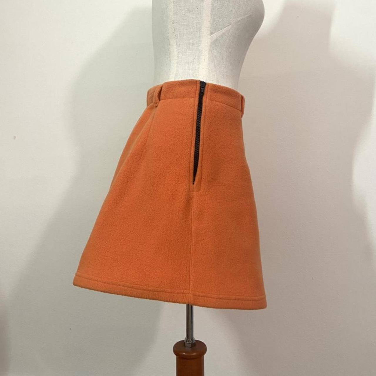 Marithé Francois girbaud plush orange fleece skirt