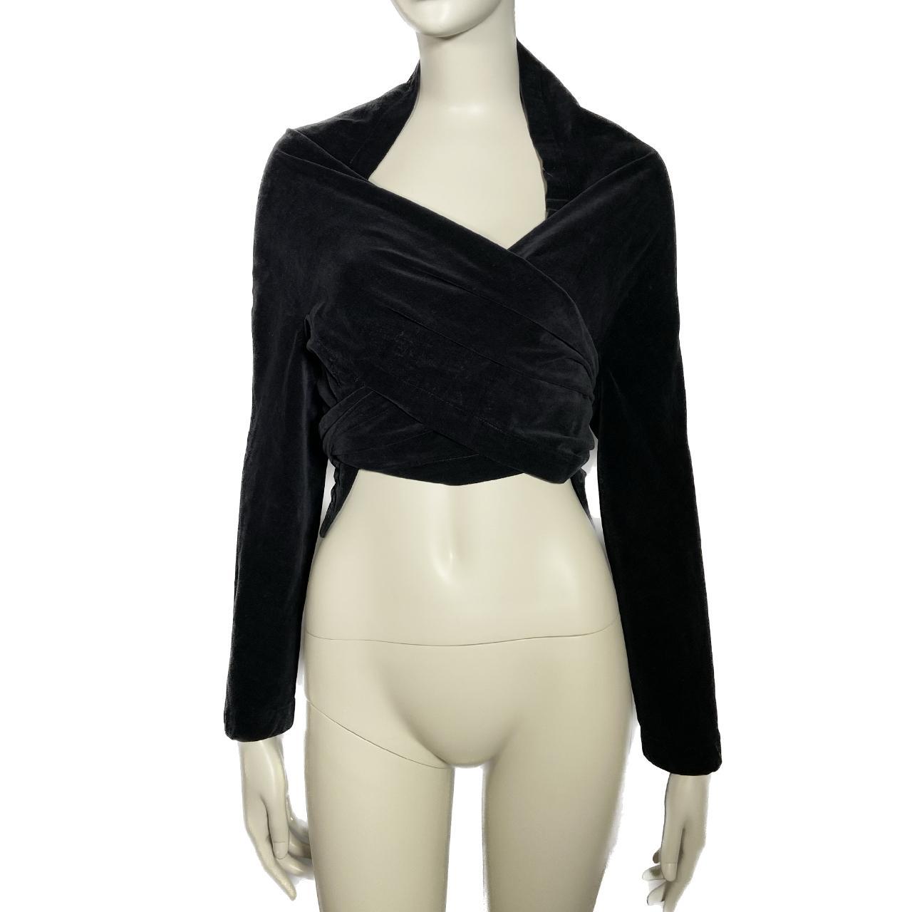 Comme des Garcons AD1988 black velvet tie up bolero top