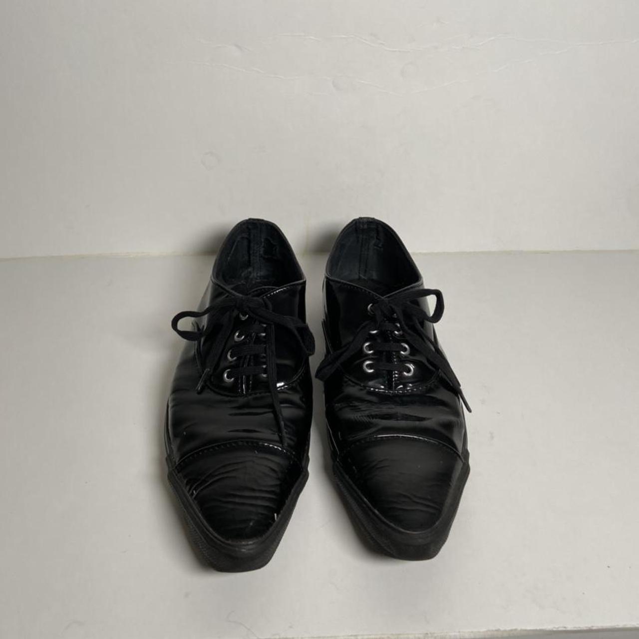 Comme des Garcons Tricot black patent leather pointed sneakers