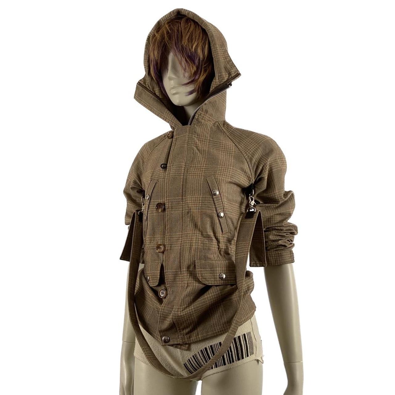 Comme des Garcons Junya Watanabe Man AD2004 zip up light brown hooded bondage jacket