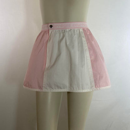 Courreges elastic waistband light pink and white tennis mini-skirt