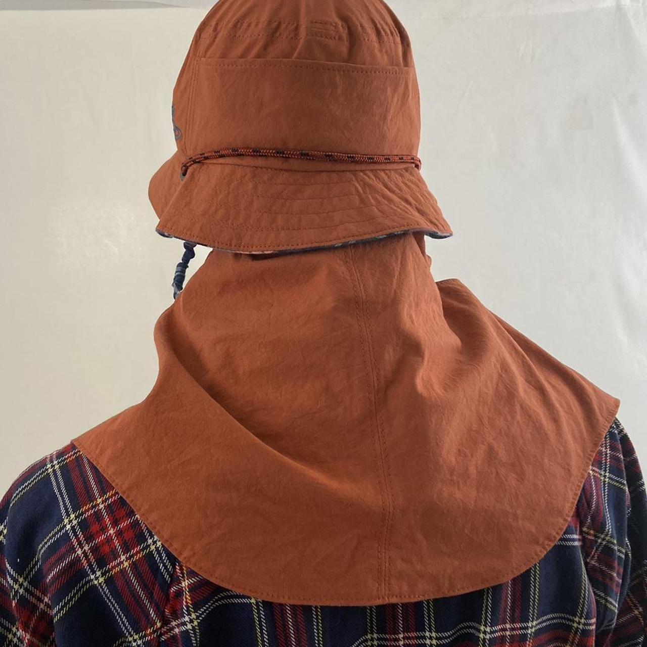 Vivienne westwood orange hooded bucket hat with plaid lining