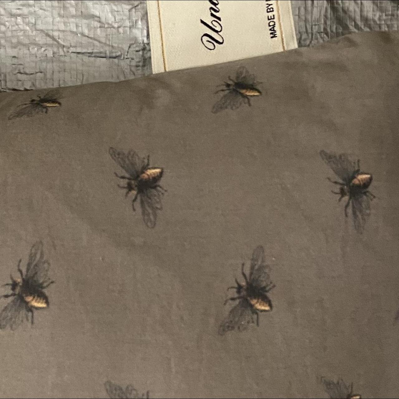 Undercover bee in flight + larvae insect pattern super plush square throw cushion pillow set