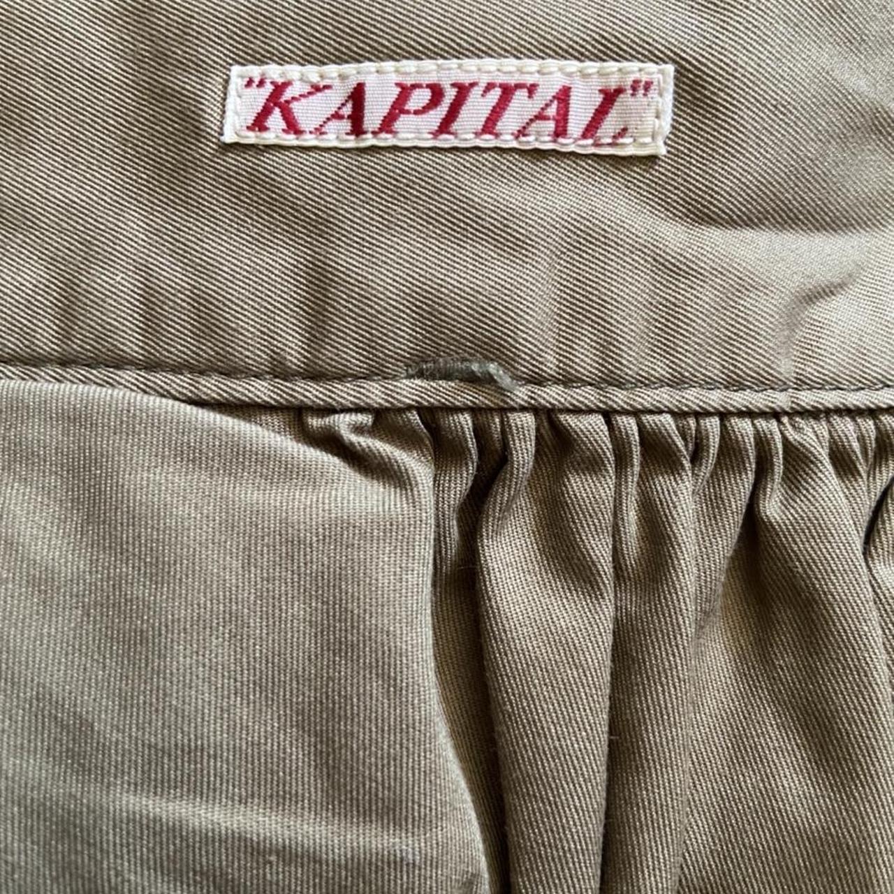 Kapital khaki green puff shorts