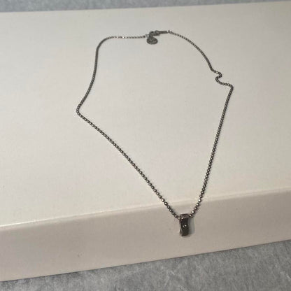 Courreges silver pendant rhinestone necklace