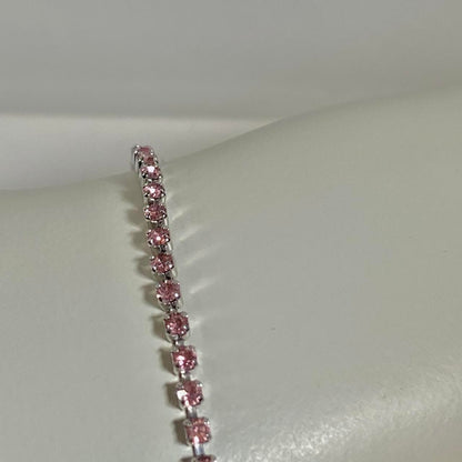 Courreges pink rhinestone bracelet