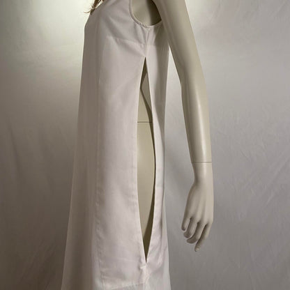 Comme des garcons Robe de Chambre AD1996 asymmetrical hem white shift dress with open side slit