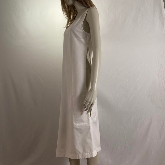 Comme des garcons Robe de Chambre AD1996 asymmetrical hem white shift dress with open side slit