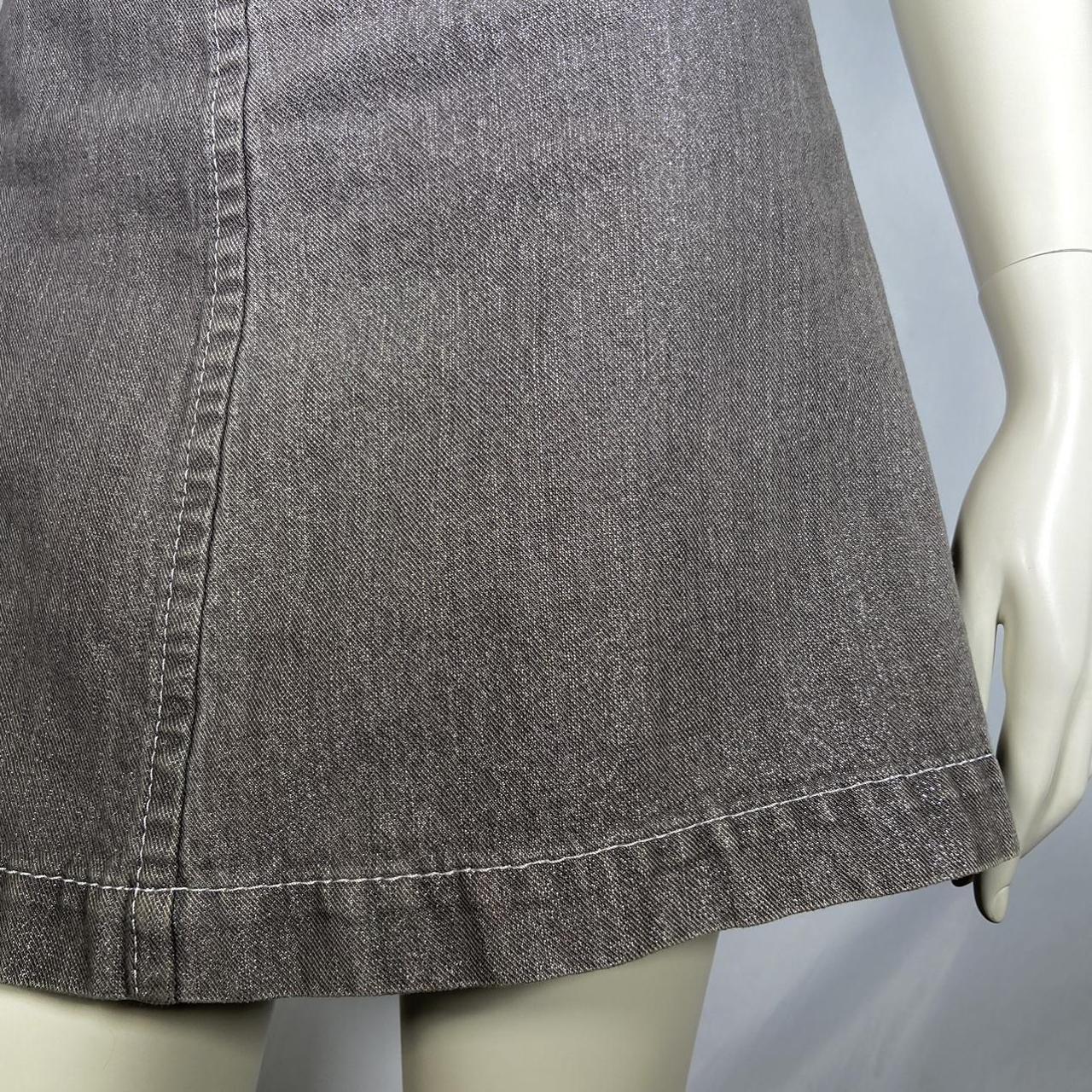 Comme des garcons tricot metallic shimmery grey denim skirt