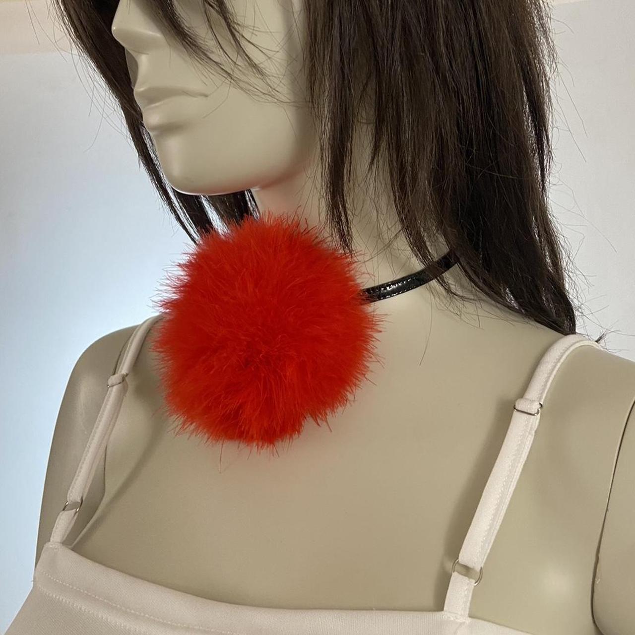 Miu Miu fuzzy red choker