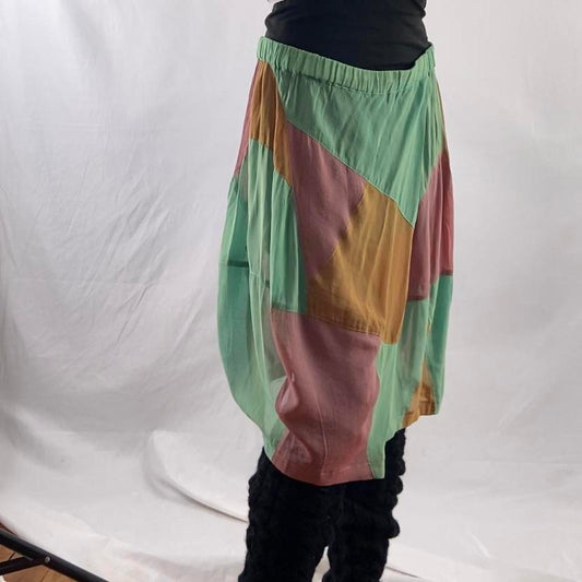 Comme des Garcons AD1991 Tricot sheer slouchy patchwork skirt