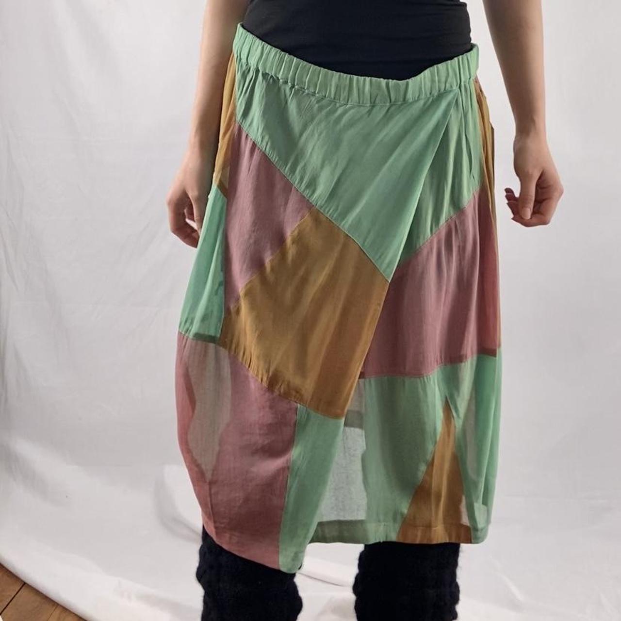 Comme des Garcons AD1991 Tricot sheer slouchy patchwork skirt