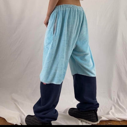 Scoloct x NGAP sky blue fuzzy leg warmer illusion sweatpants