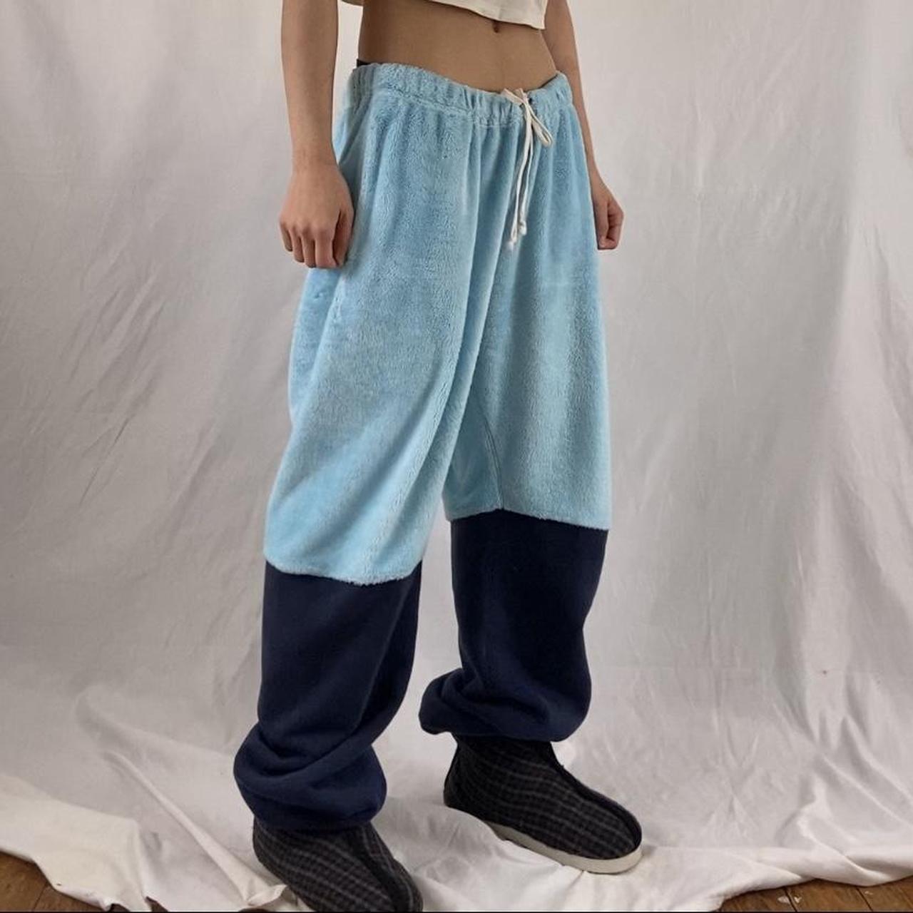 Scoloct x NGAP sky blue fuzzy leg warmer illusion sweatpants